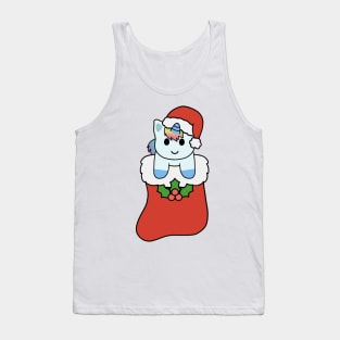 Christmas Rainbow Unicorn Stocking Tank Top